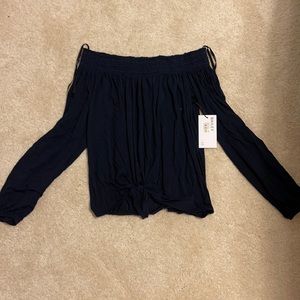 Off the shoulder long sleeve shirt